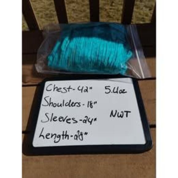 NWT Y2K Erika Woman (2X) Chest - 42" Aqua Blue Sheer Floral Blouse - Picture 3 of 4